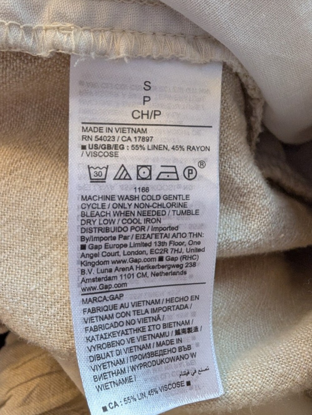 GAP Mid Rise Easy Pants Pull-on Drawstring Linen-Blend Flax Beige Small 2025 - Picture 6 of 7